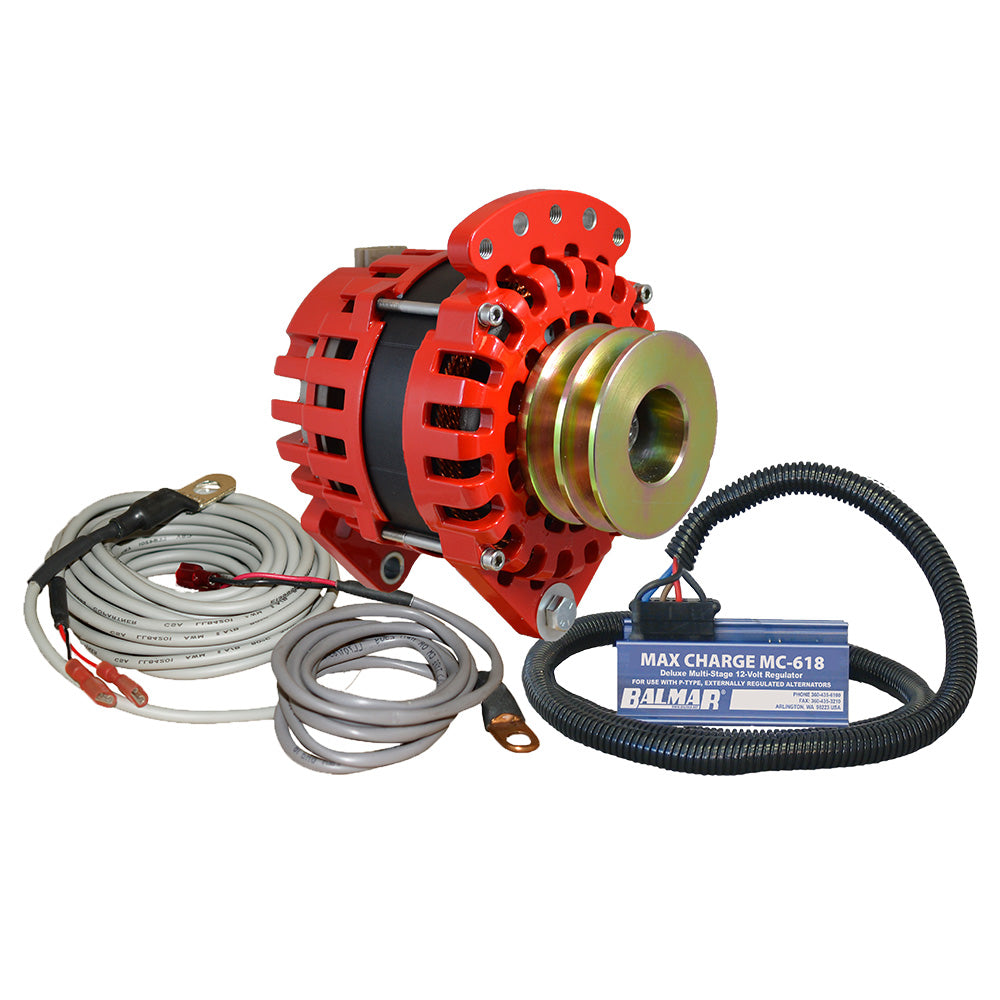 Balmar Alternator 3.15" Dual Foot Saddle Dual V Pulley Regulator &amp; Temp Sensor - 170A