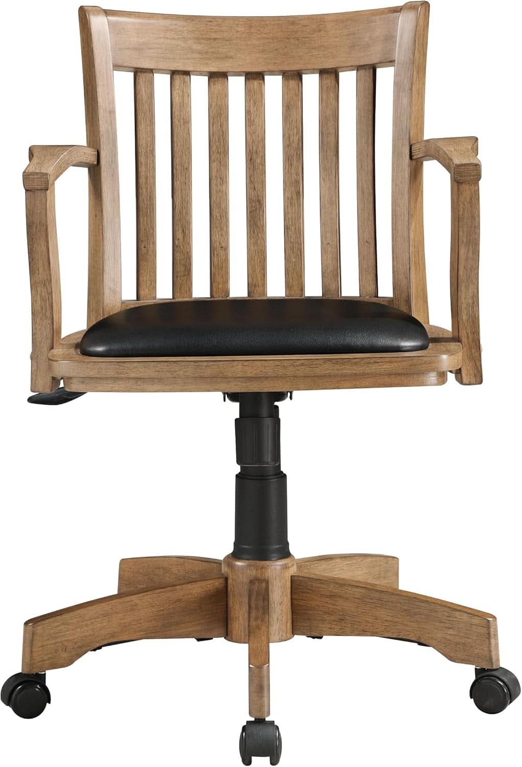 Banker Desk Chair With Padded Seat And Adjustable Height