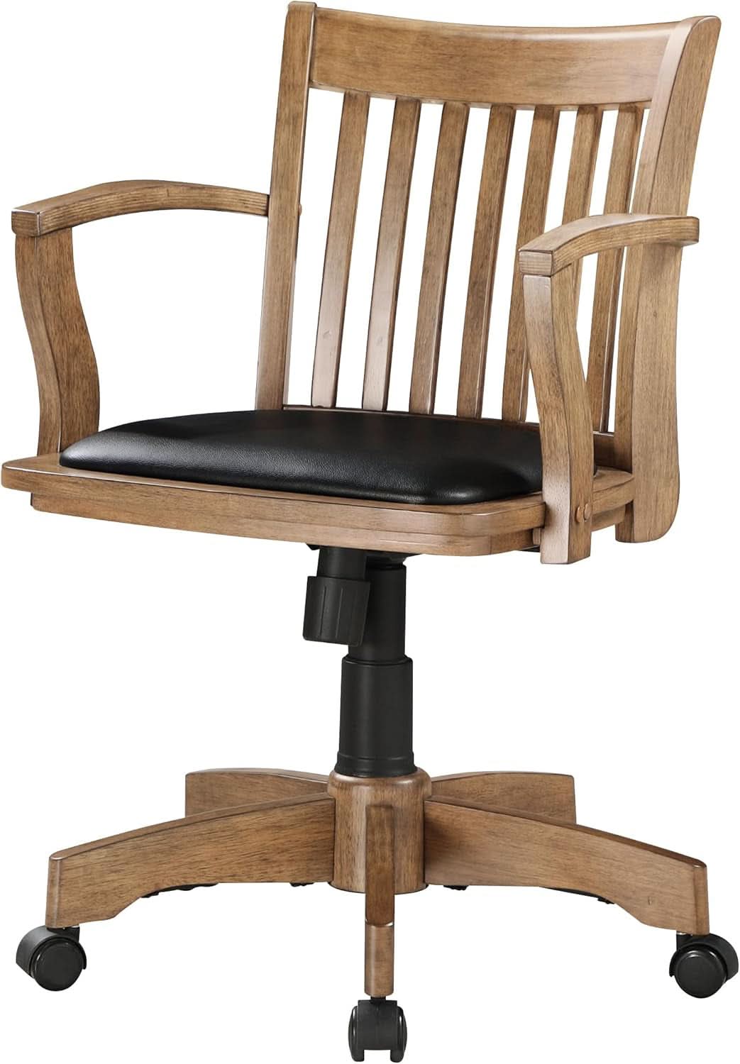Banker Desk Chair With Padded Seat And Adjustable Height