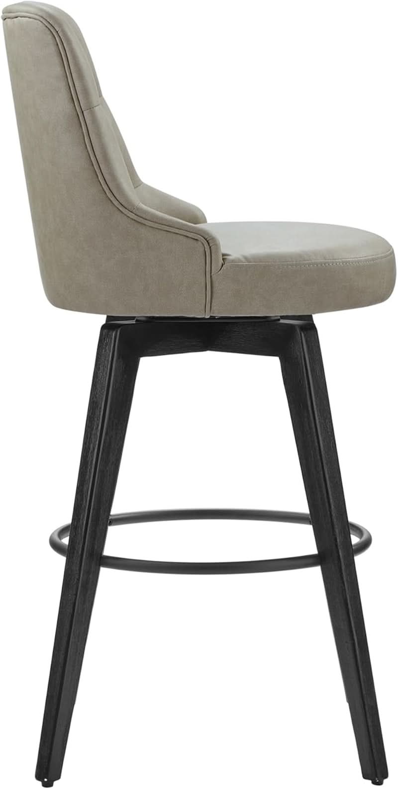 Bar Stool 30 Inch Stone Grey Upholstered 360 Degree Swivel