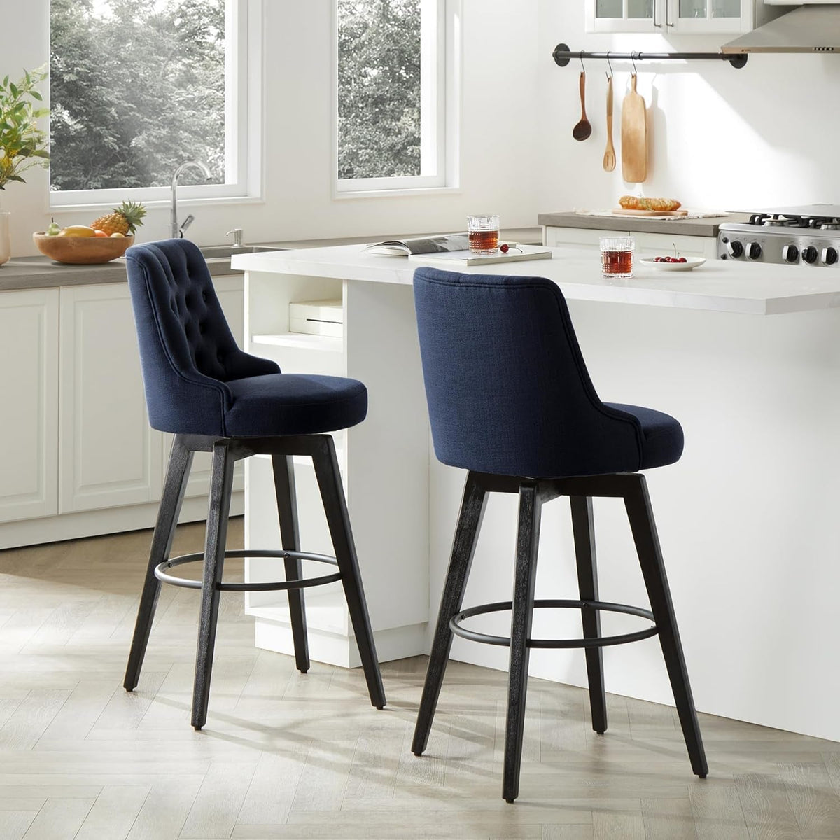 Bar Stool Insignia Blue 30 Inch 360 Degree Swivel Set
