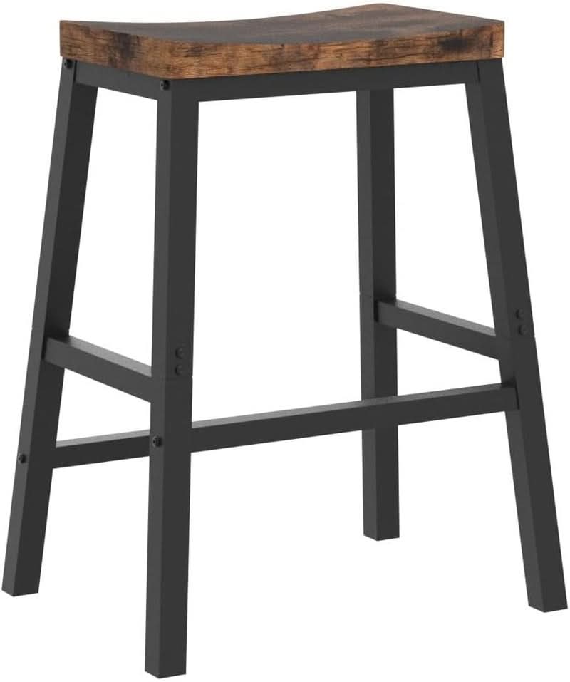 Bar Stools Set Of 2 23.6in Rustic Brown Kitchen Counter