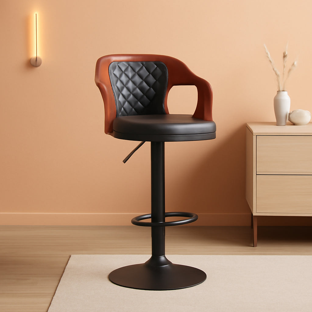 Bar Stools Set Of 2 Adjustable Counter Height Black Swivel
