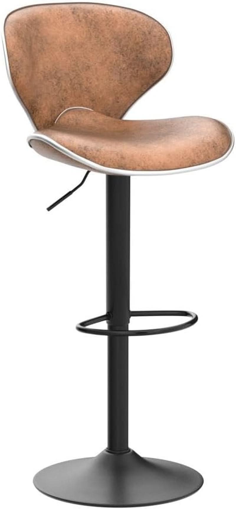 Bar Stools Set Of 2 Adjustable Counter Height PU Leather