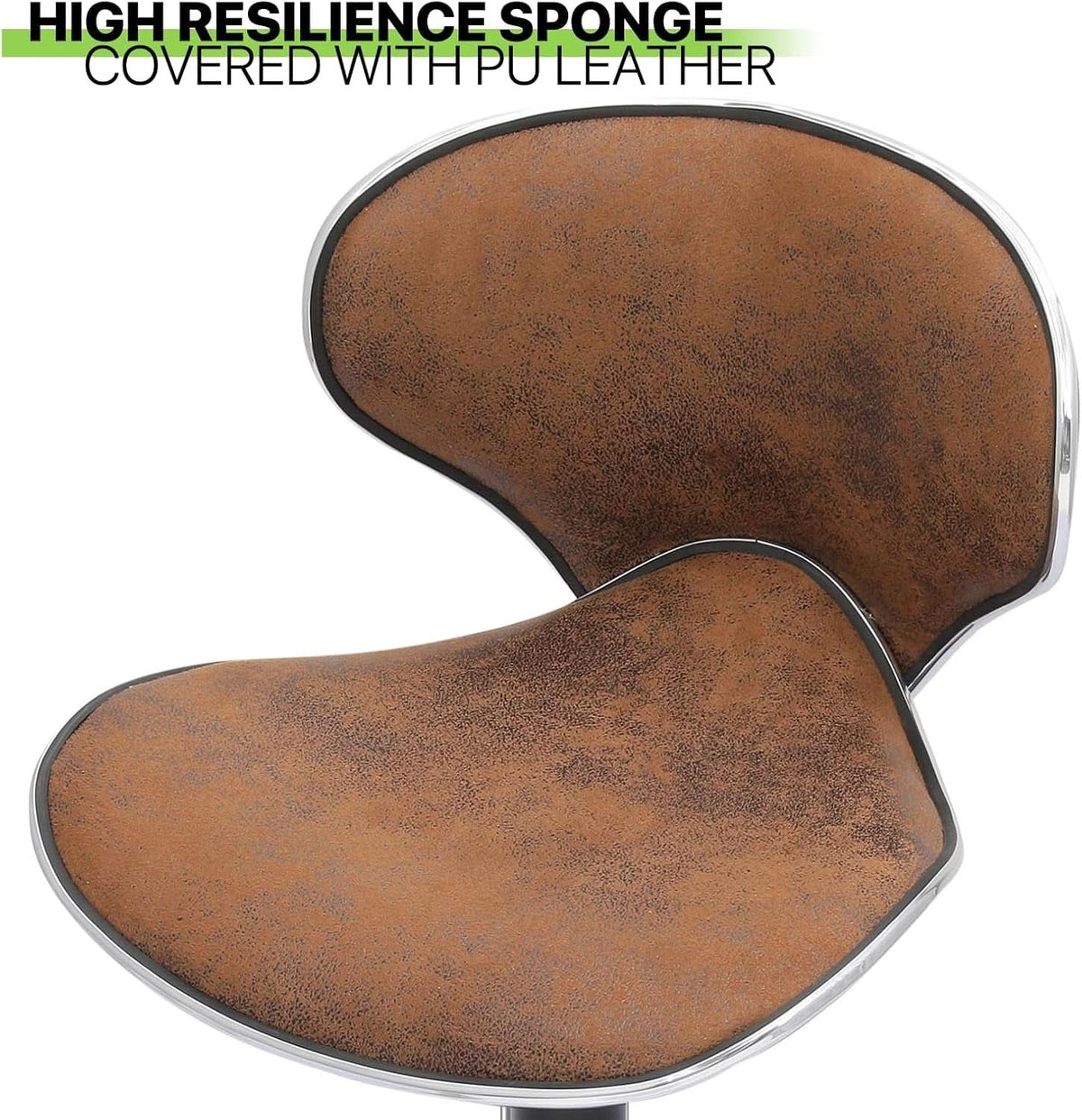 Bar Stools Set Of 2 Adjustable Counter Height PU Leather