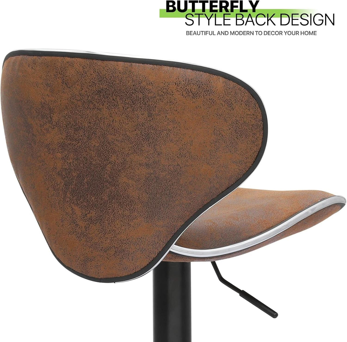 Bar Stools Set Of 2 Adjustable Counter Height PU Leather