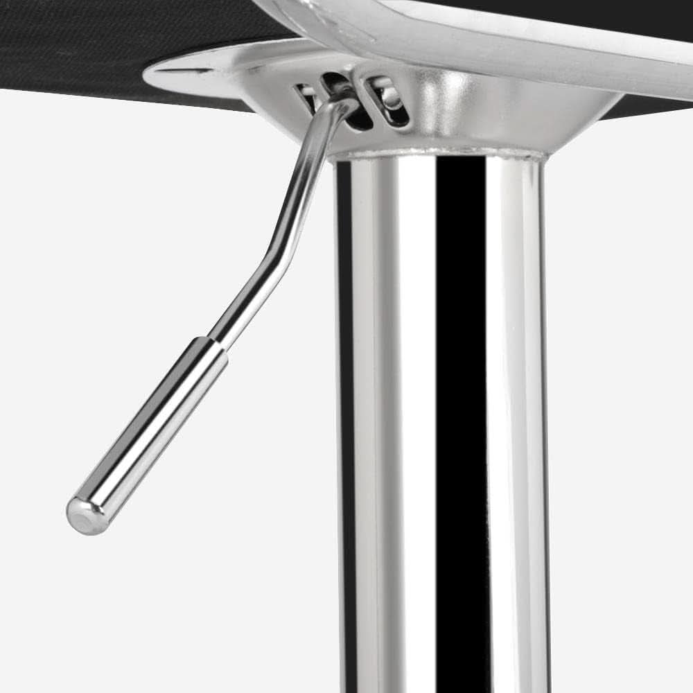 Bar Stools Set Of 2 Adjustable PU Leather Black Swivel