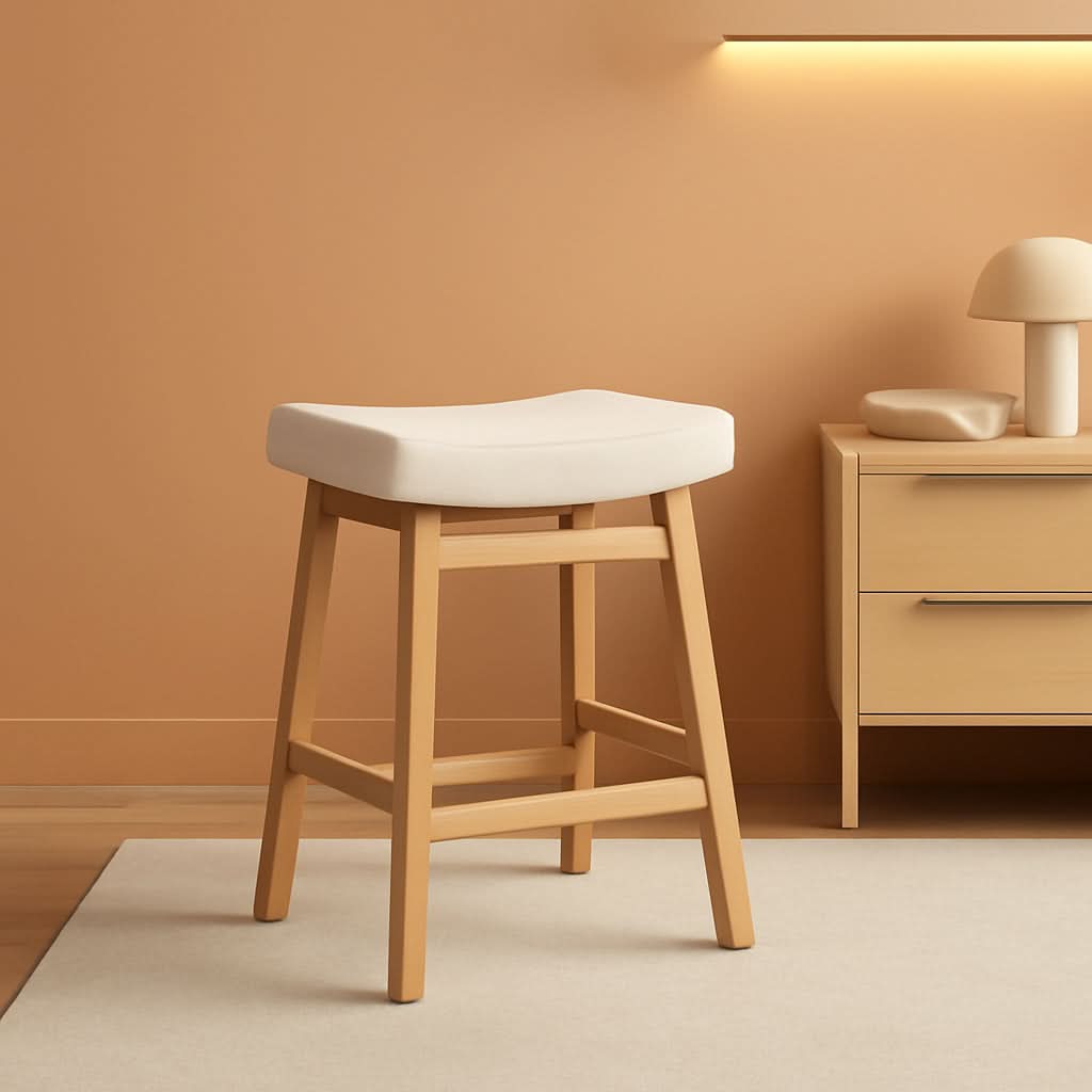 Bar Stools Set Of 3 24 Inch Counter Height Beige Stools