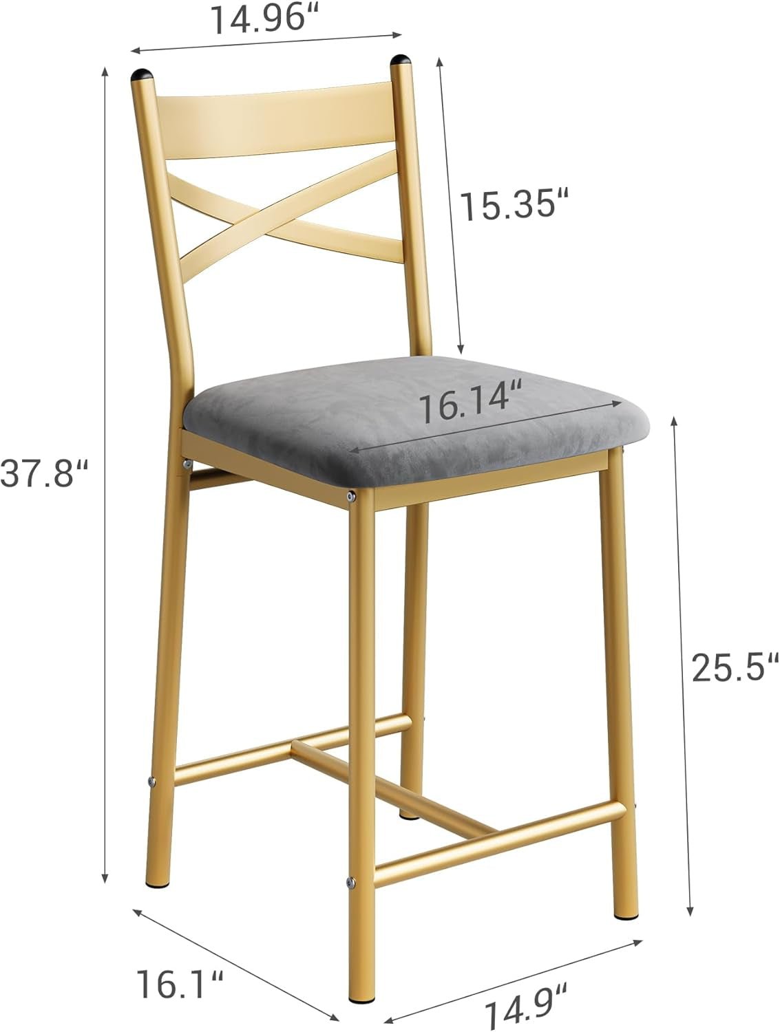 Bar Stools Set of 4 Upholstered Counter Height Chairs