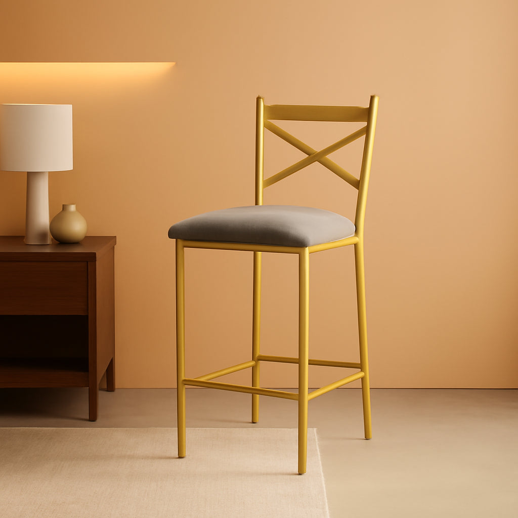 Bar Stools Set of 4 Upholstered Counter Height Chairs