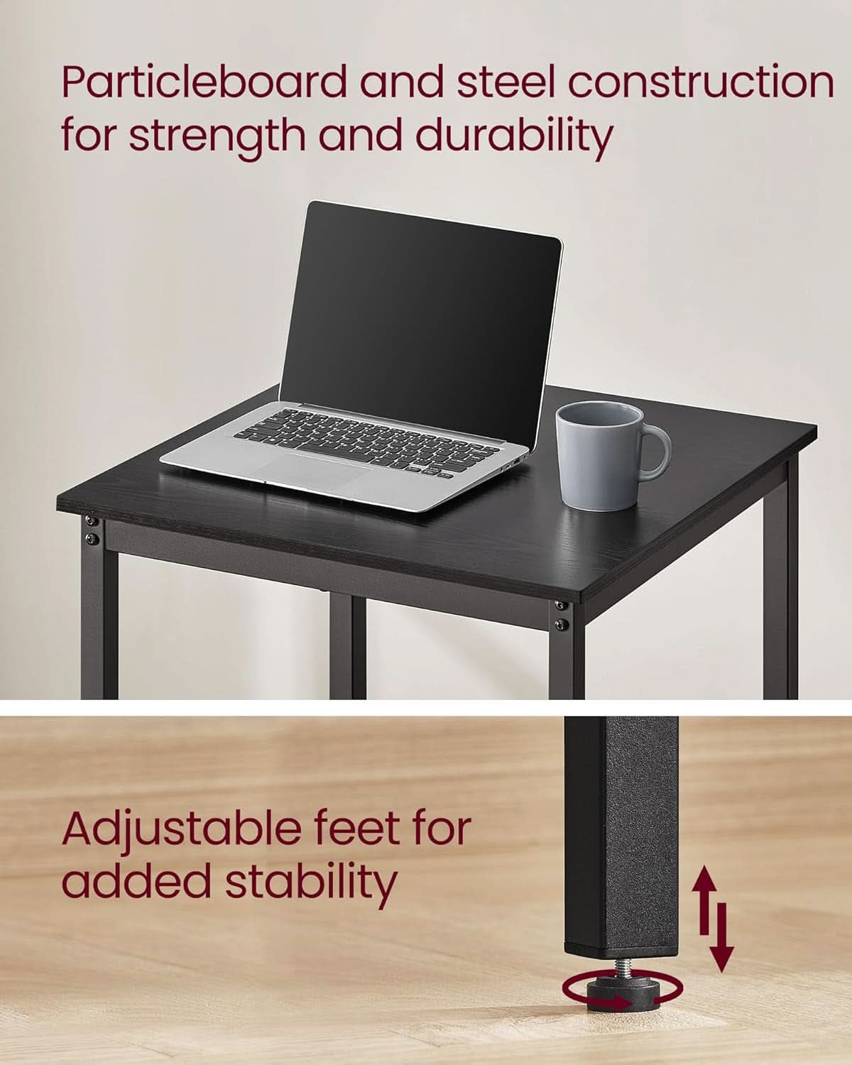 Bar Table 23.6Inch Ebony Black Industrial Grade Durable