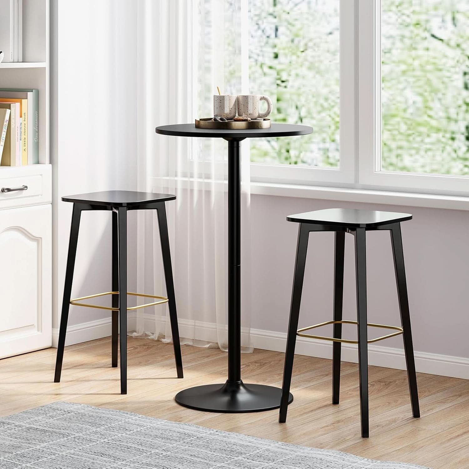 Bar Table Convertible Height Twenty Four Inch RoundTop Surface