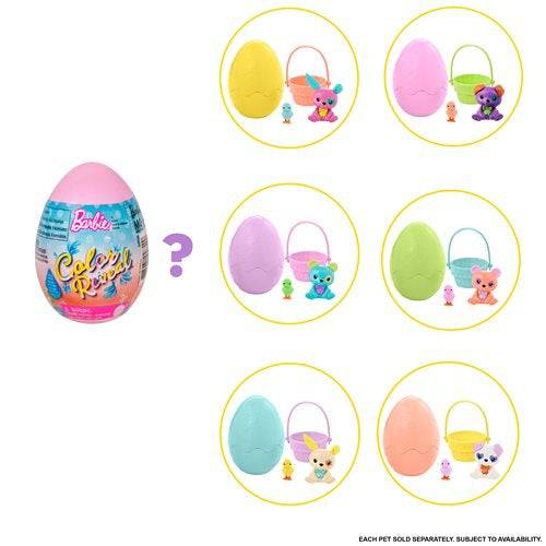 Barbie Color Reveal Easter Egg Toy with Surprise Pets for Kids