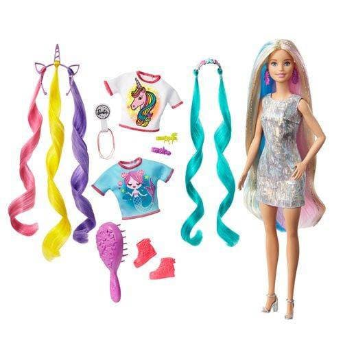 Barbie Fantasy Hair Blonde Doll with Styling Accessories for Kids 5+