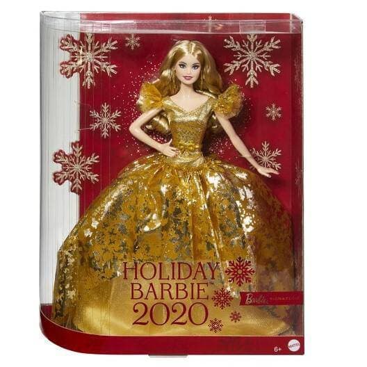 Barbie Holiday 2020 Blonde Hair Doll with Festive Glamour for Kids