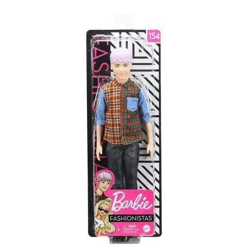 Barbie Ken Fashionistas Doll #154 with Sculpted Purple Hair for Kids