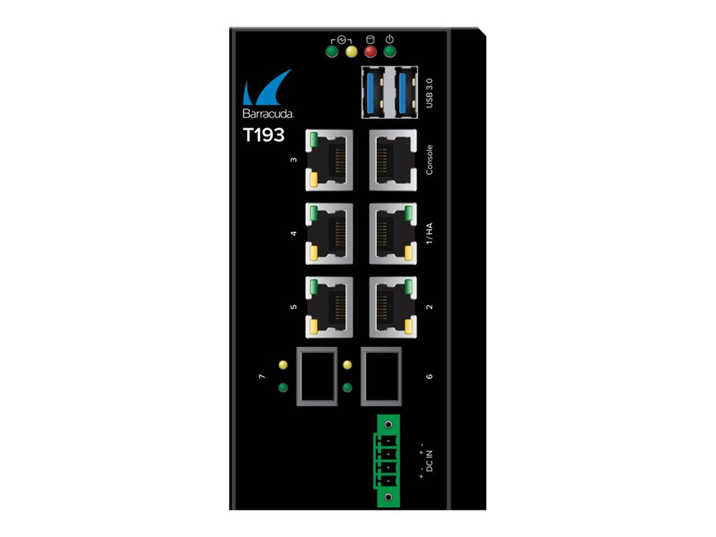 Barracuda CloudGen WAN T193A - Cold Spare - security appliance - 1GbE - DC power - rail mountable