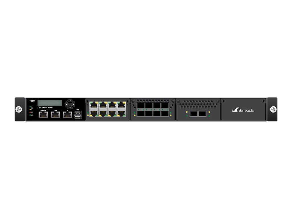 Barracuda CloudGen WAN T600D - Security appliance - 10GbE - 1U - rack-mountable
