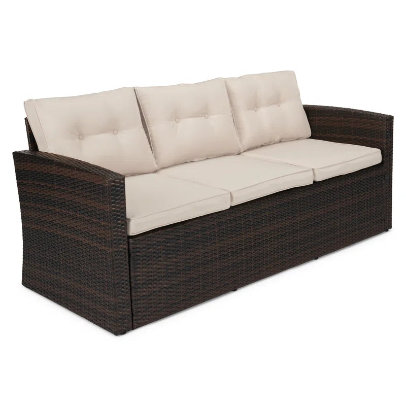 Barrada 5 Piece Rattan Outdoor Sofa Seating Group With Cushions