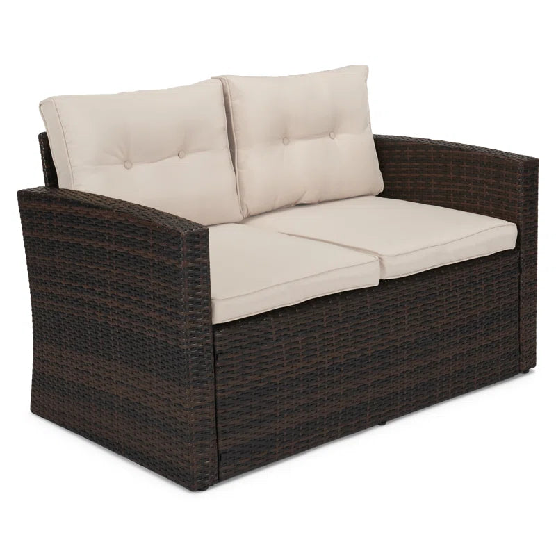 Barrada 5 Piece Rattan Outdoor Sofa Seating Group With Cushions