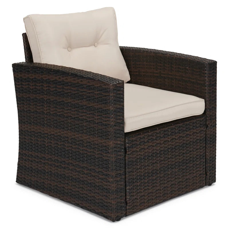Barrada 5 Piece Rattan Outdoor Sofa Seating Group With Cushions