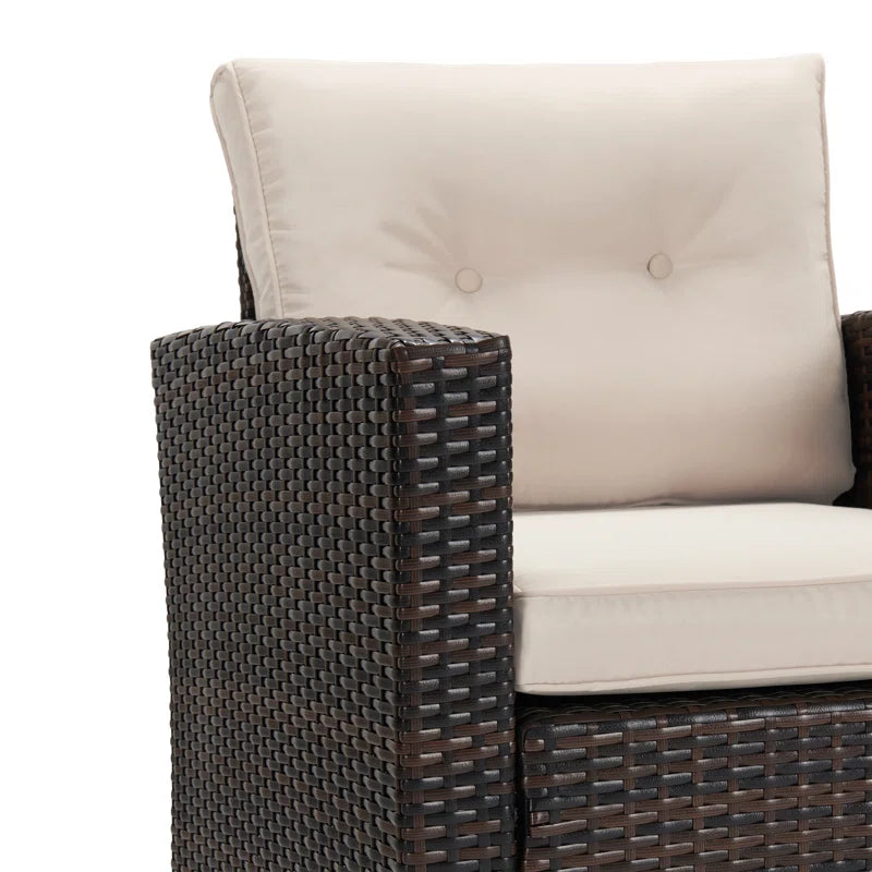 Barrada 5 Piece Rattan Outdoor Sofa Seating Group With Cushions
