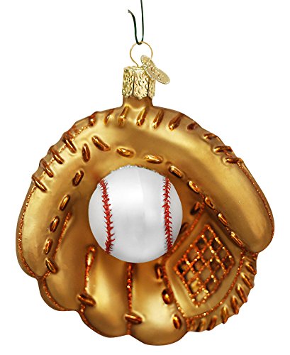 Baseball Mitt Glass Ornament
