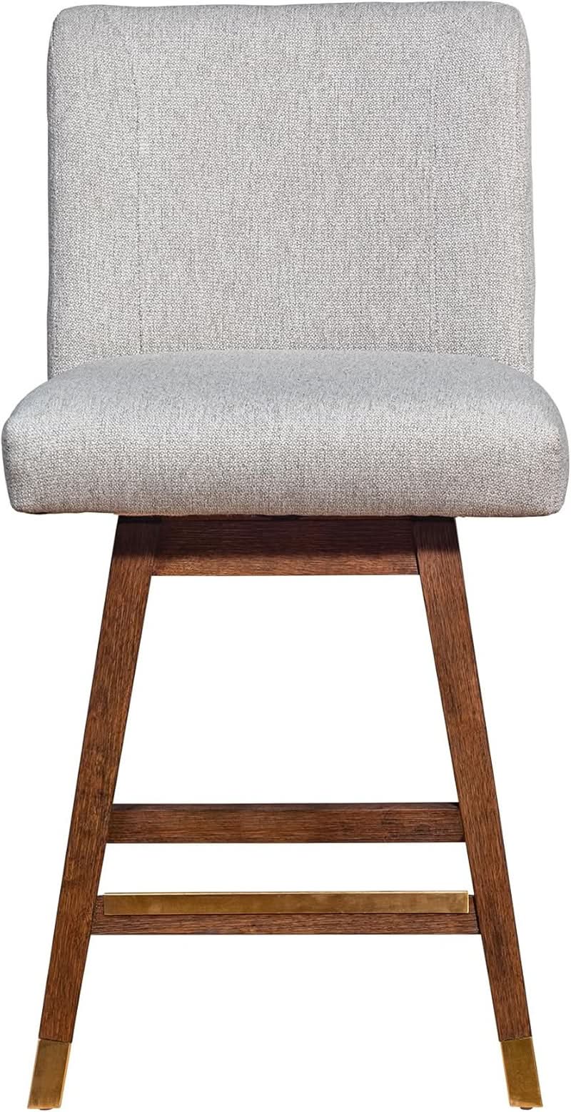 Basila 26 Inch Seat Height Swivel Bar Stool Taupe Fabric