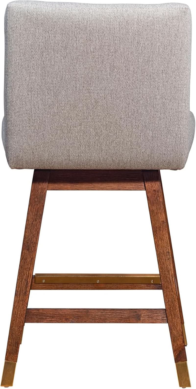 Basila 26 Inch Seat Height Swivel Bar Stool Taupe Fabric