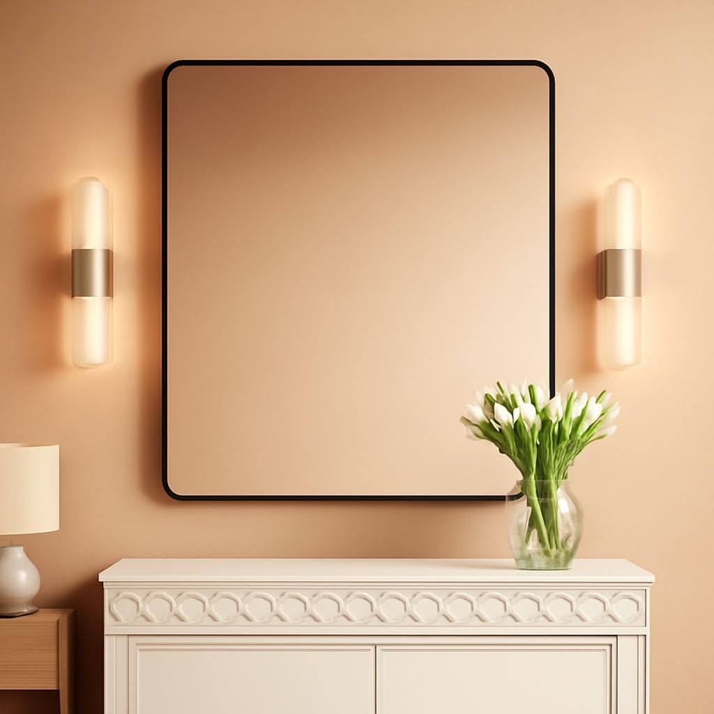 Bathroom Mirror 30x48 Inch Black Deep Frame Wall Mirror