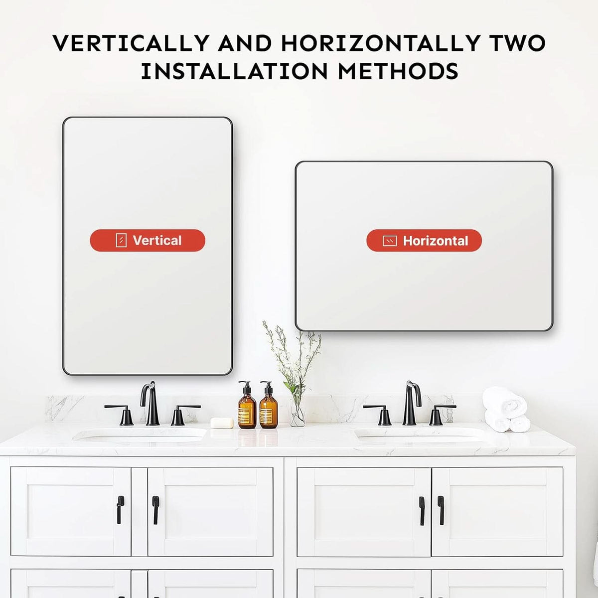 Bathroom Vanity Mirror 30x22 Aluminum Frame Durable