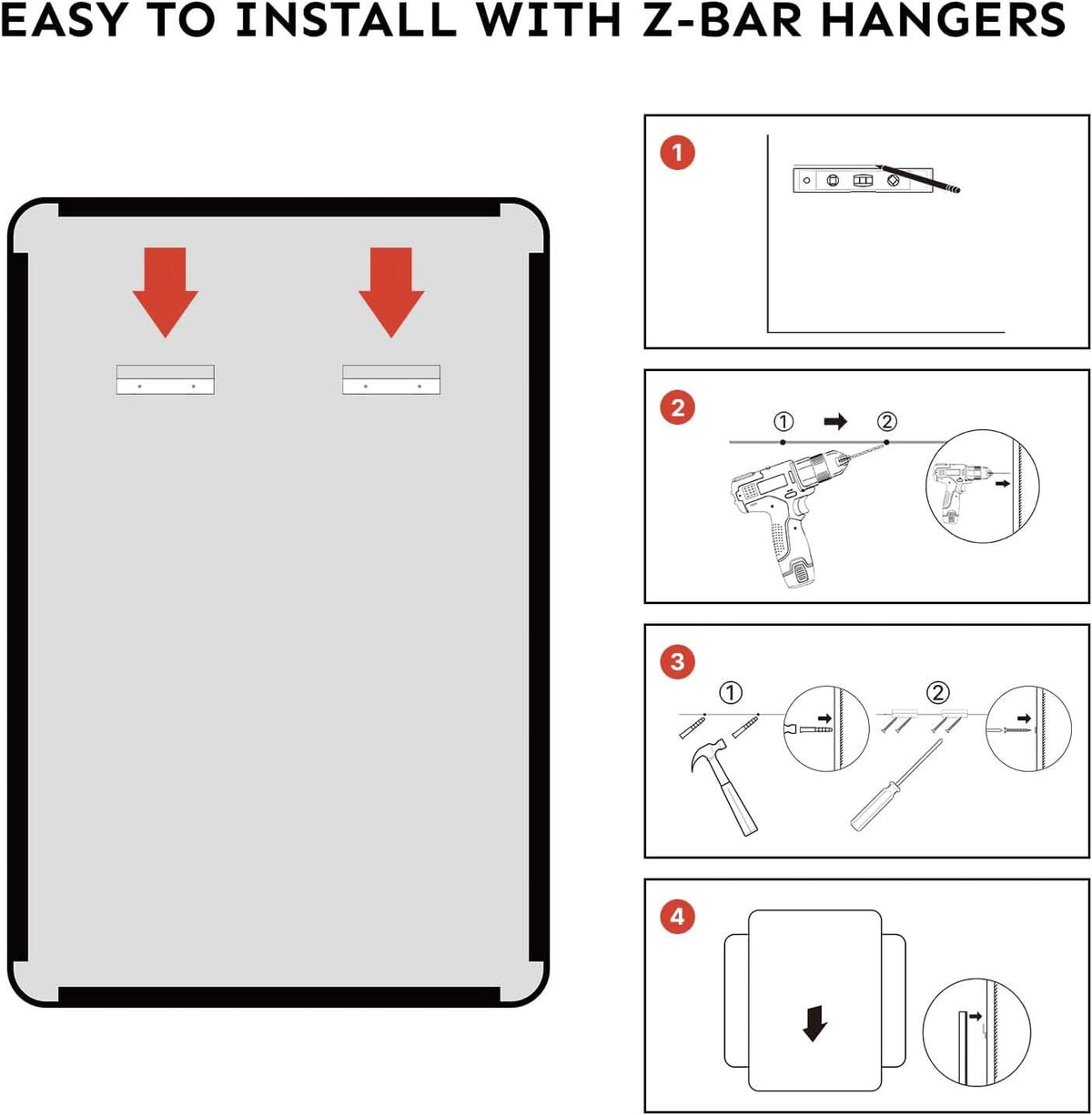 Bathroom Vanity Mirror 30x22 Aluminum Frame Durable