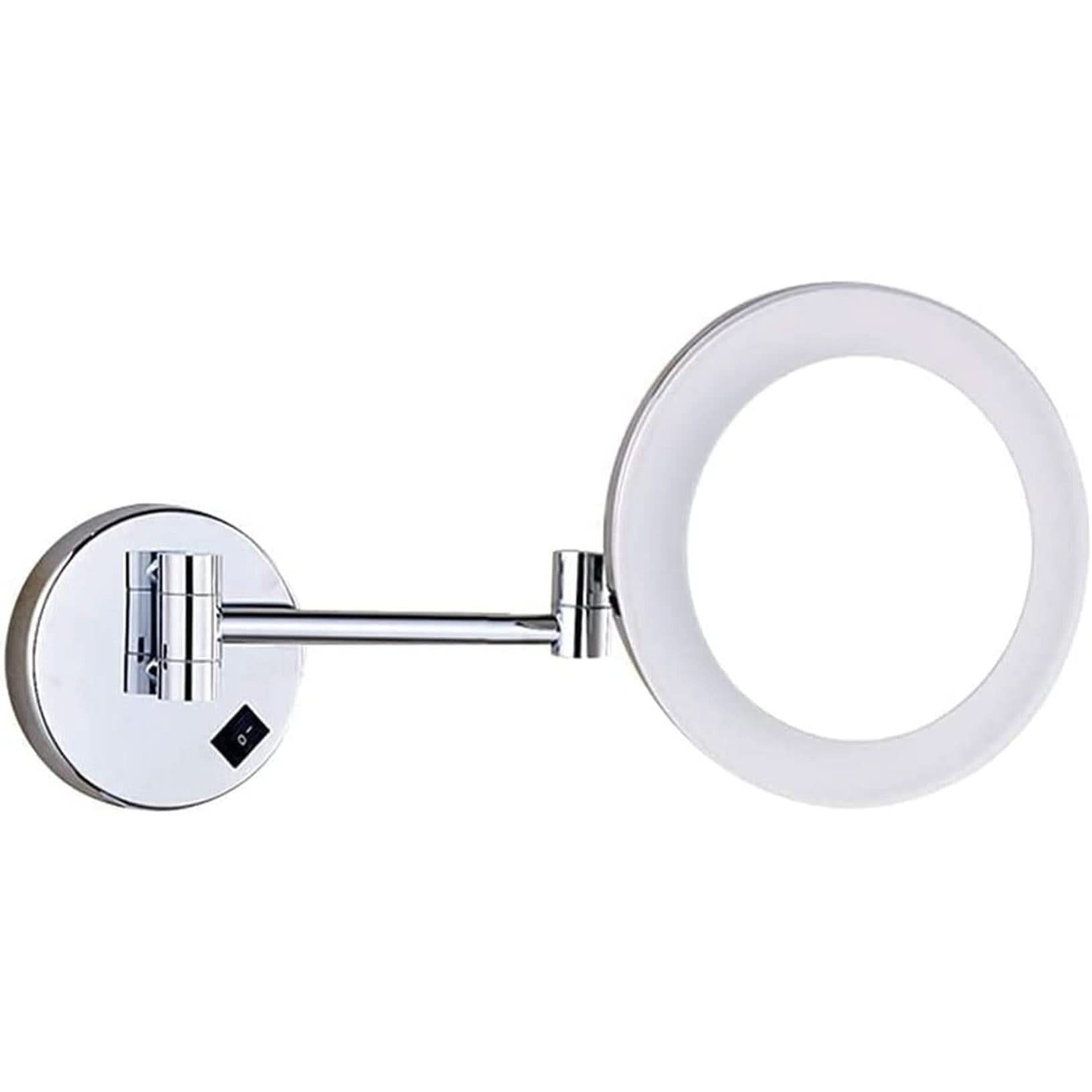 Bathroom Wall Mounted Retractable Magnifying Mirror With Acrylic Frame