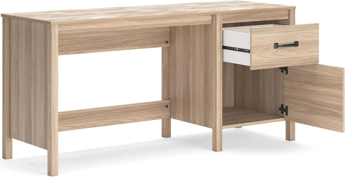 Battelle 60 Inch Wide Light Brown Home Office Desk
