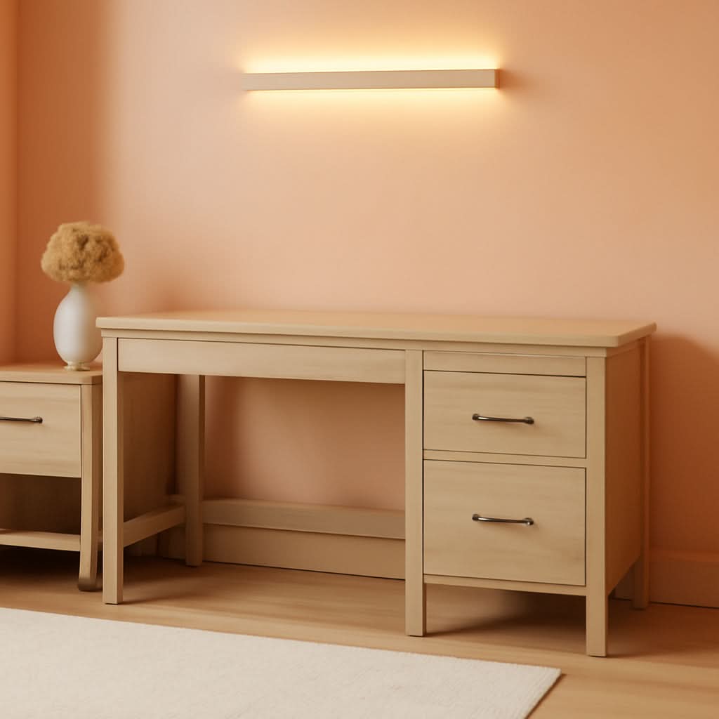 Battelle 60 Inch Wide Light Brown Home Office Desk