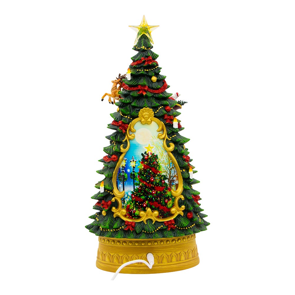 Battery Operated Musical Santa Water Tree