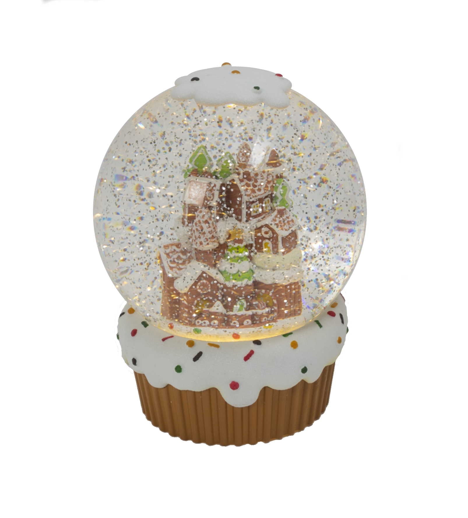 Battery Operated Spinning Water Globe Cupcake - Town