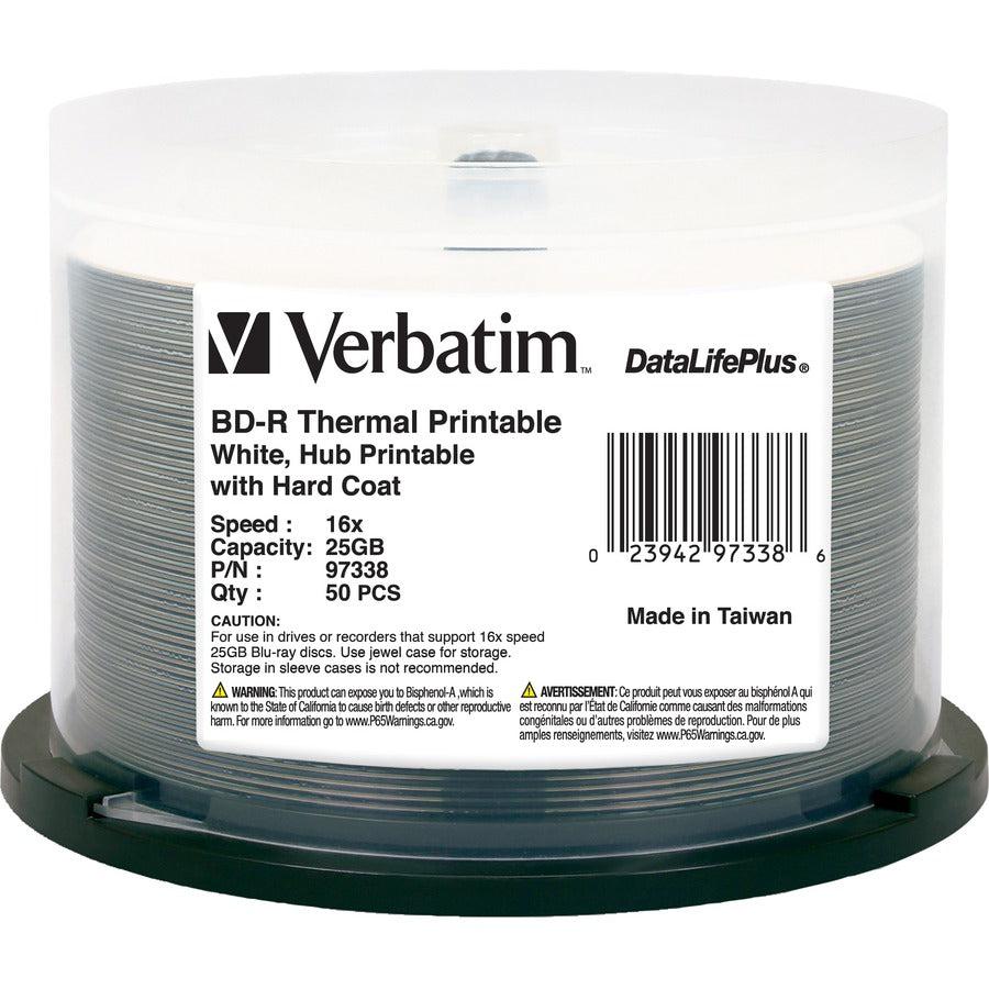 Bd-R 25Gb 16X Datalifeplus White Thermal Printable, Hub Printable - 50Pk Spindle