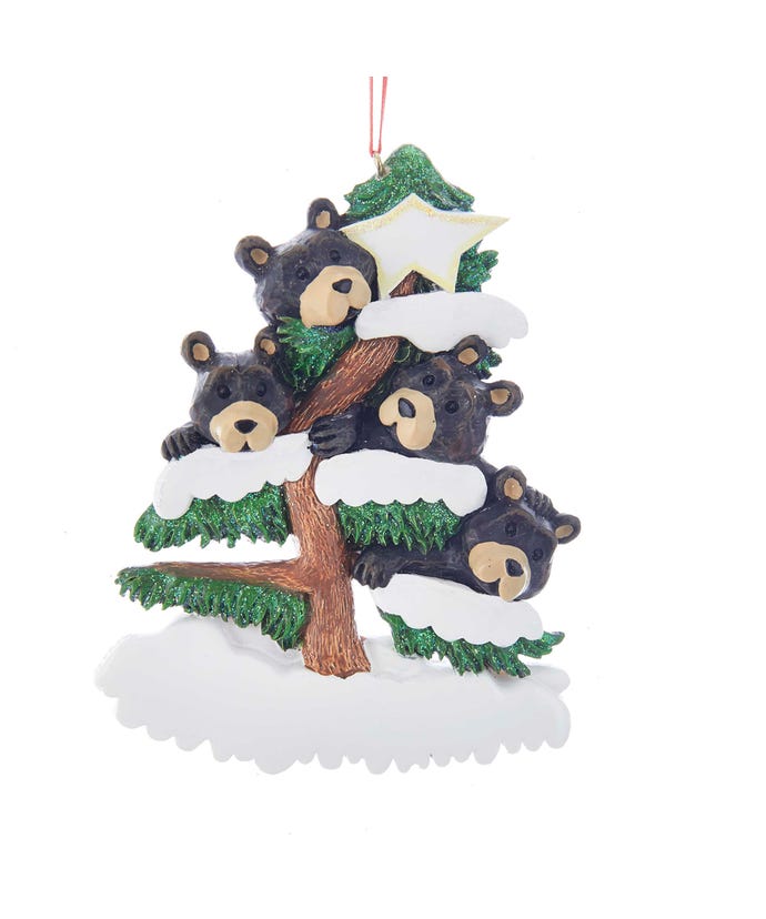 Bear Family on Tree Ornament - Family of 4