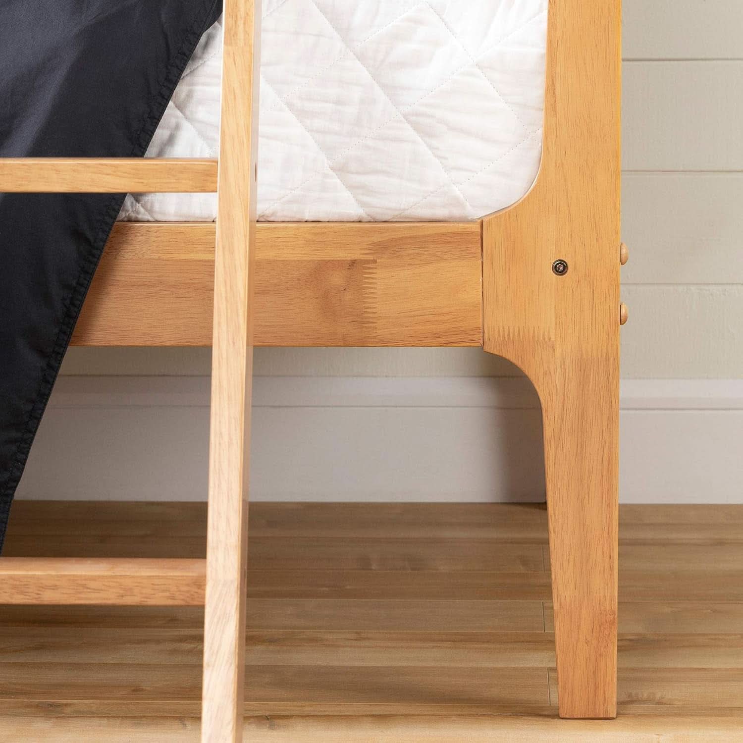 Bebble Twin Bunk Bed Charcoal Gray With Angled Ladder
