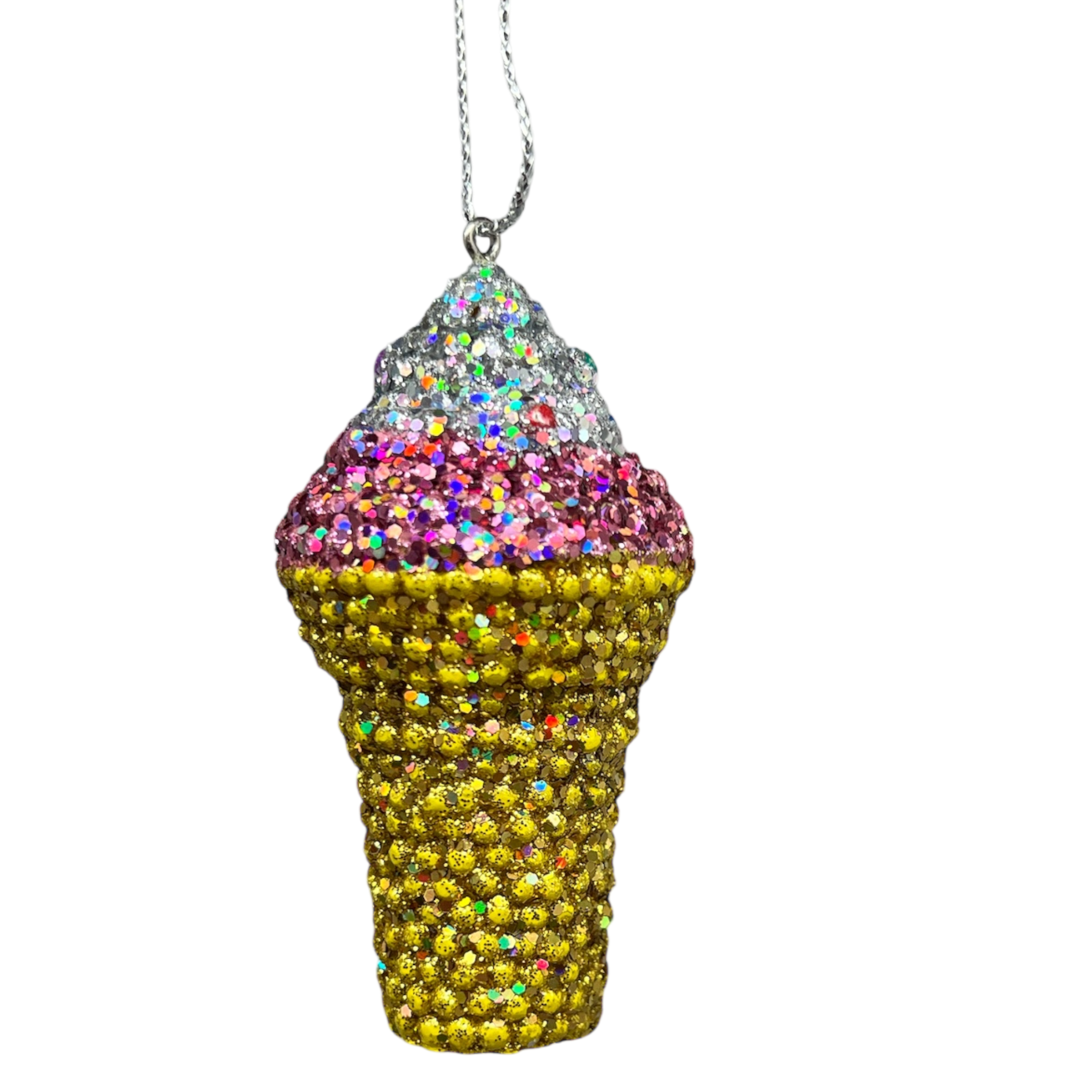 Bedazzled Ice Cream Cone Ornament - Delightfully Cool