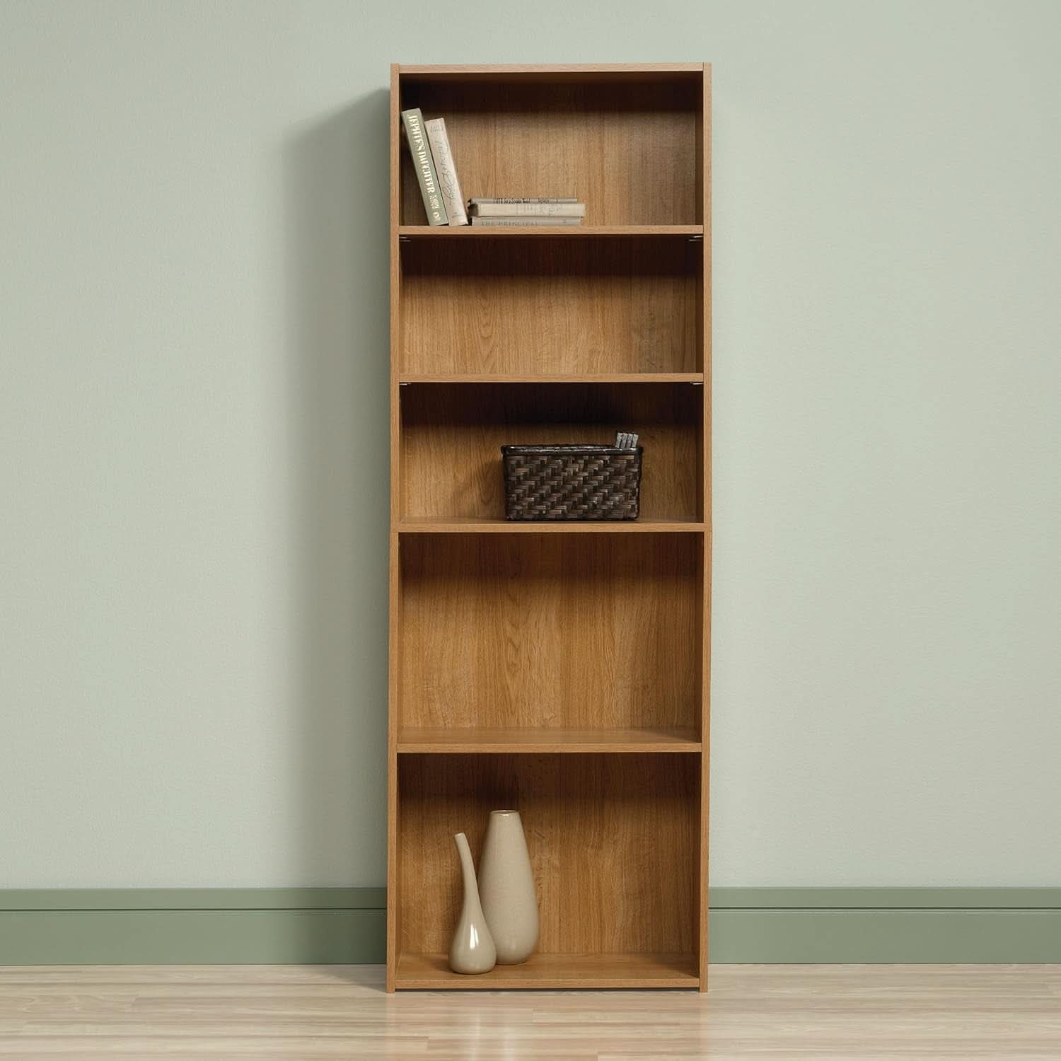 Beginnings 3-Shelf Bookcase In Highland Oak, Adjustable