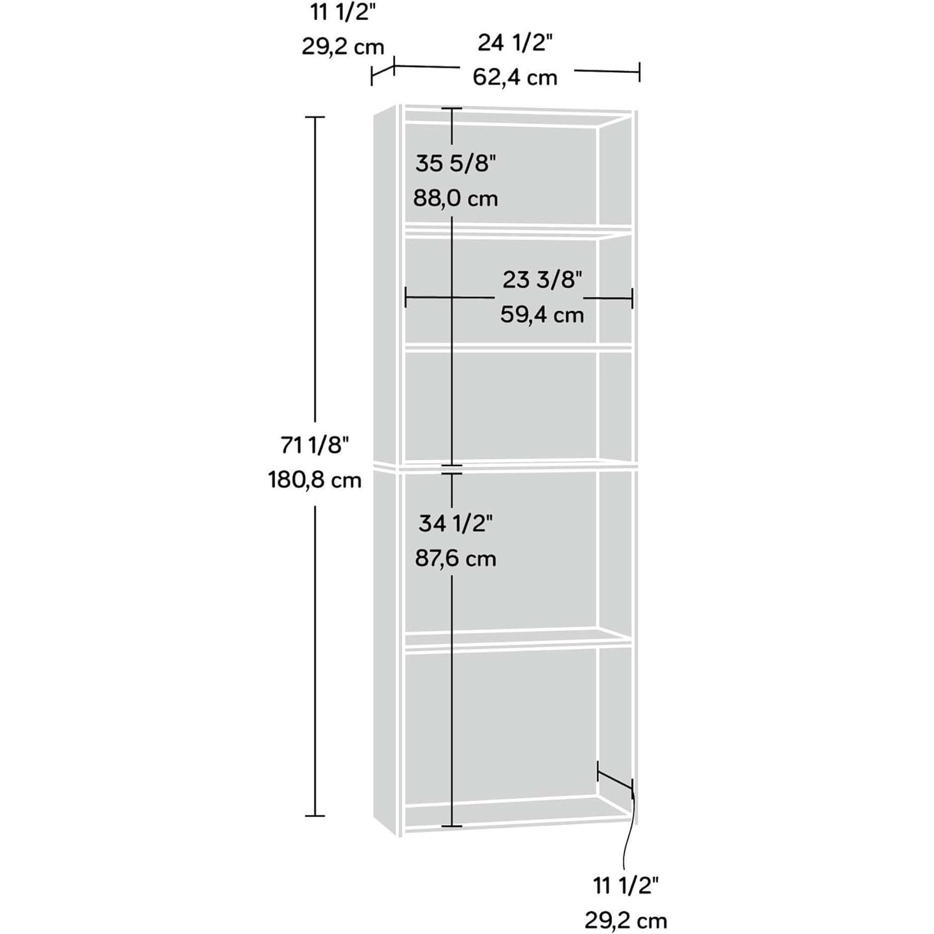 Beginnings 3-Shelf Bookcase In Highland Oak, Adjustable