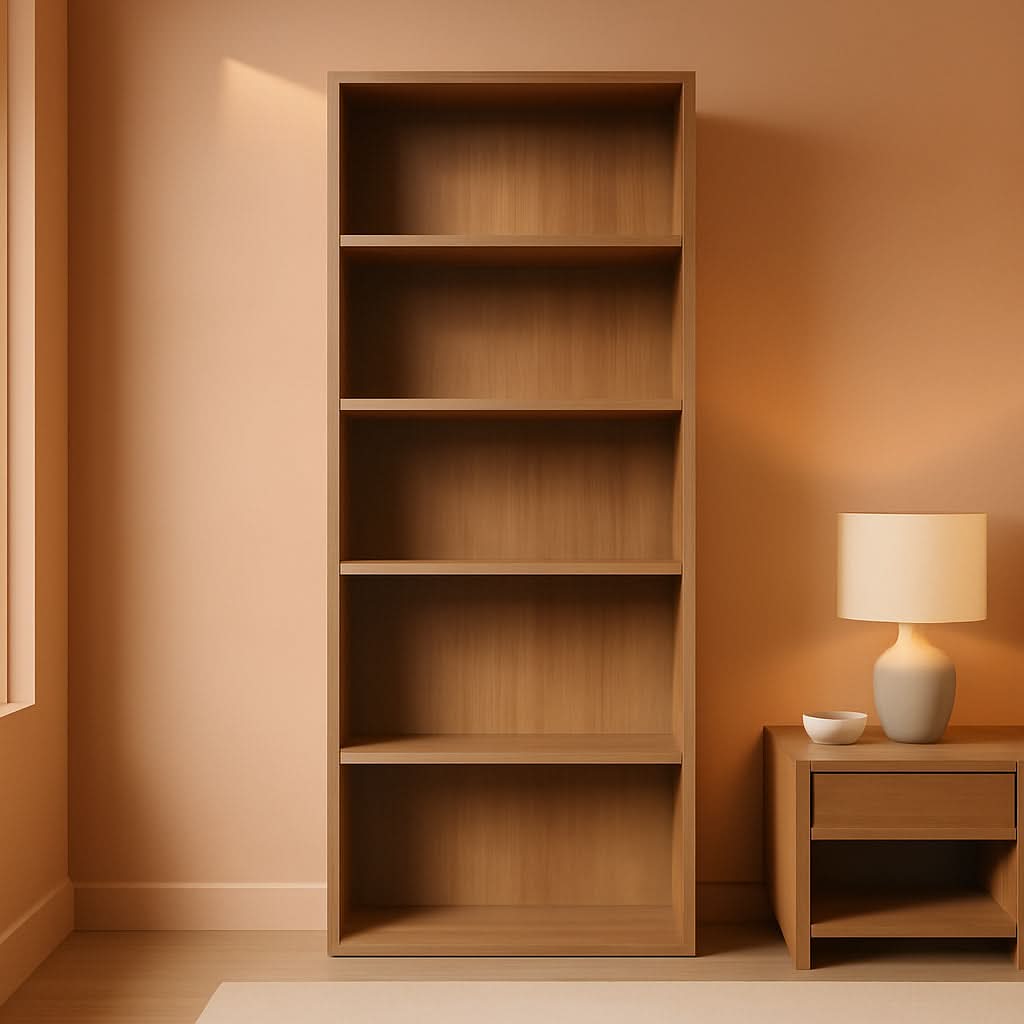 Beginnings 3-Shelf Bookcase In Highland Oak, Adjustable