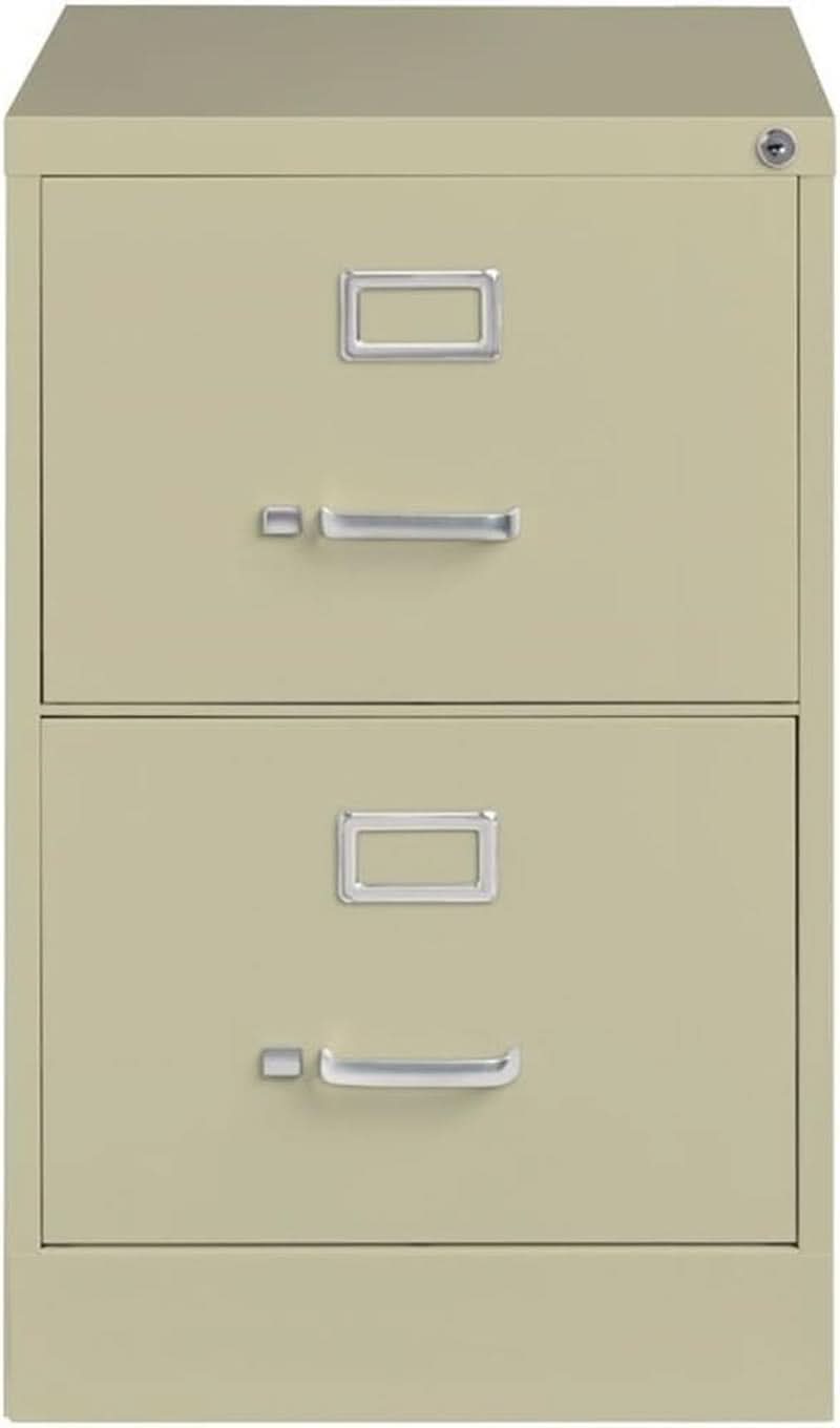 Beige 2 Drawer Locking Metal Vertical File Cabinet