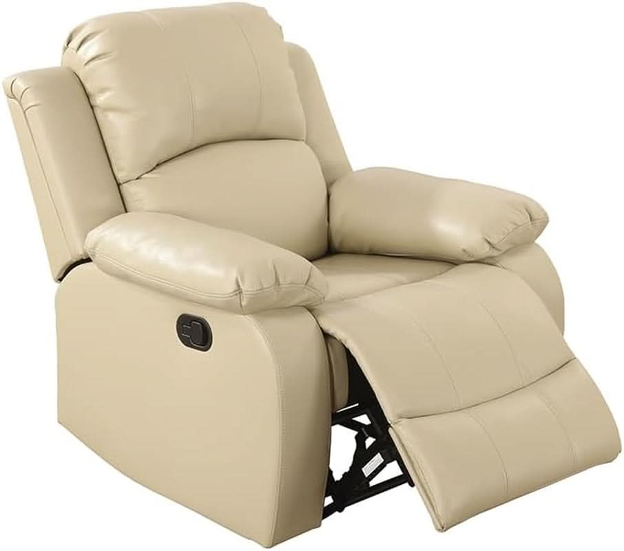 Beige 3 Piece Manual Recliner Sofa Set With Cup Holders