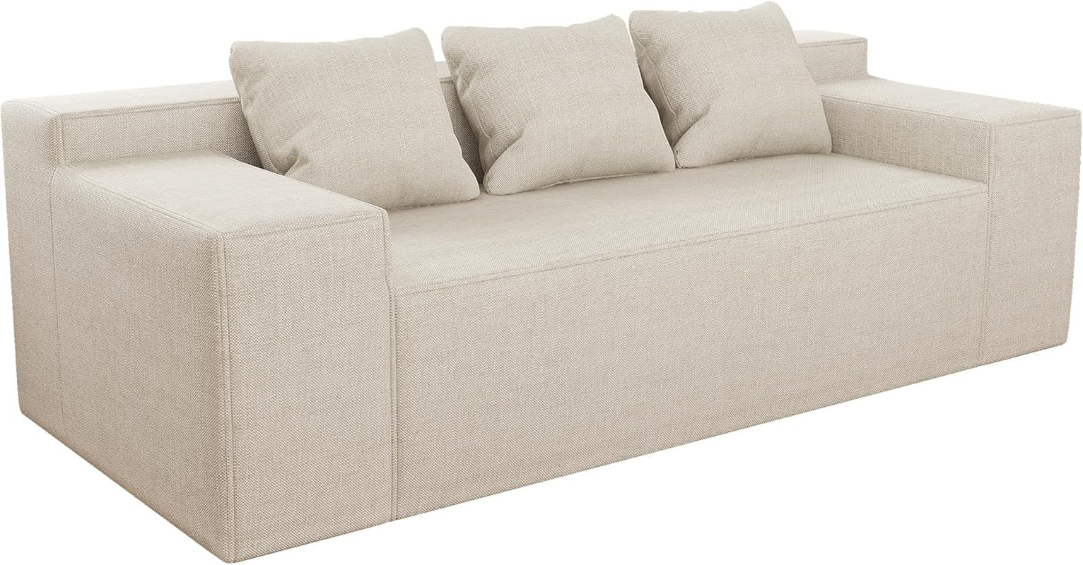 Beige 3 Seater Sofa Modern Living Room Furniture Premium