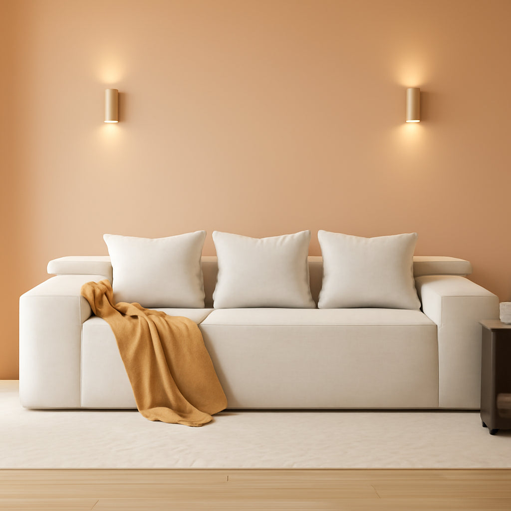 Beige 3 Seater Sofa Modern Living Room Furniture Premium