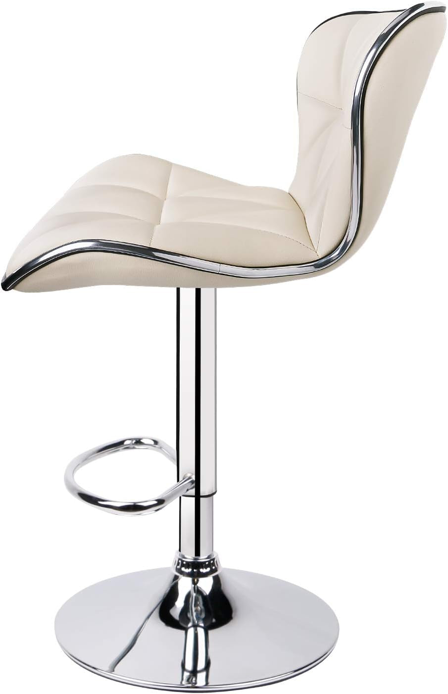 Beige Adjustable Swivel Bar Stools Set Of 3 For Kitchen