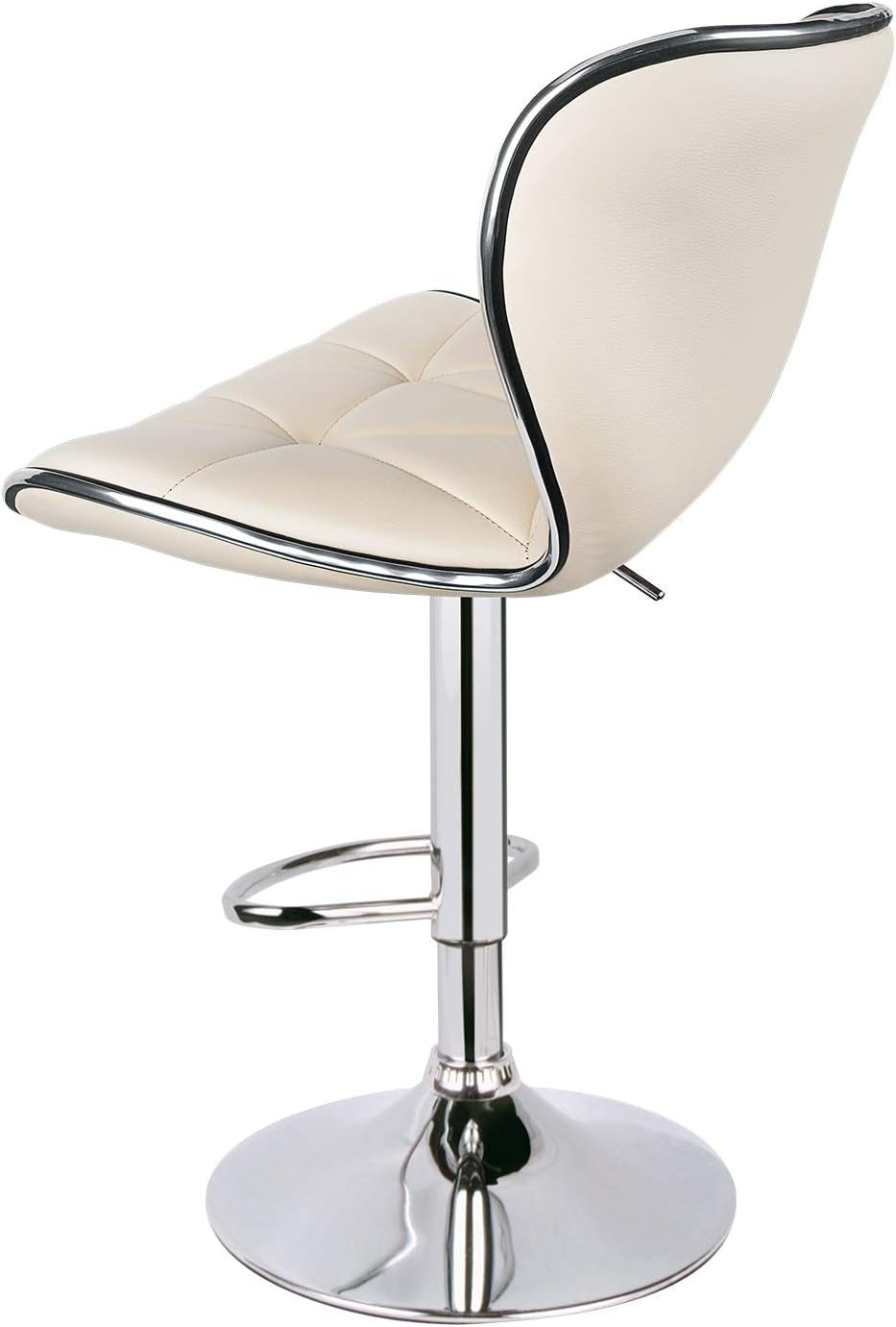 Beige Adjustable Swivel Bar Stools Set Of 3 For Kitchen